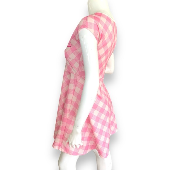 BARBIE PINK & WHITE GINGHAM DRESS. GIRLS’ SIZE X-LARGE. NEW WITH TAGS - Picture 5 of 10